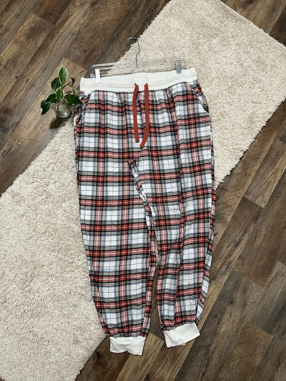 American Eagle Size Large Plaid Drawstring Flannel Jogger Lounge Pajama Pants